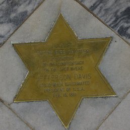 The star marking the place where Jefferson Davis was sworn in