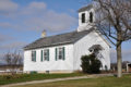 Small old white church in the country