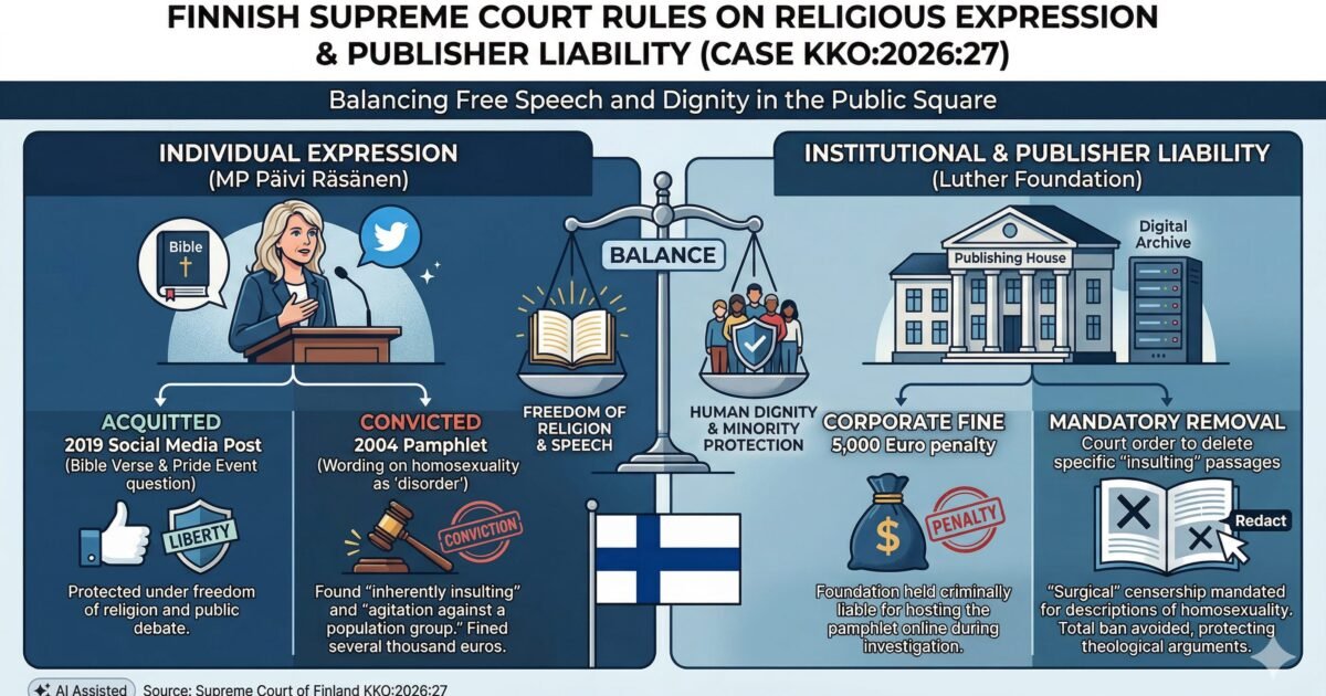 Finnish Supreme Court Imposes Criminal Liability on Religious Publisher