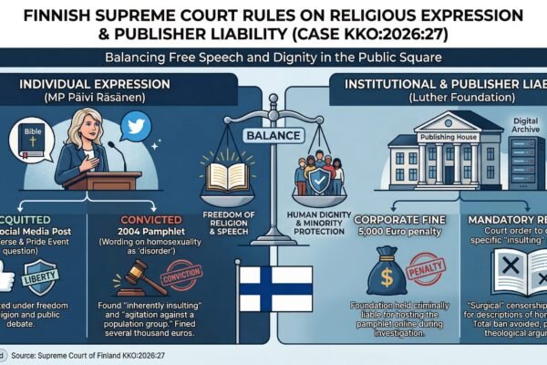 Finnish Supreme Court Imposes Criminal Liability on Religious Publisher
