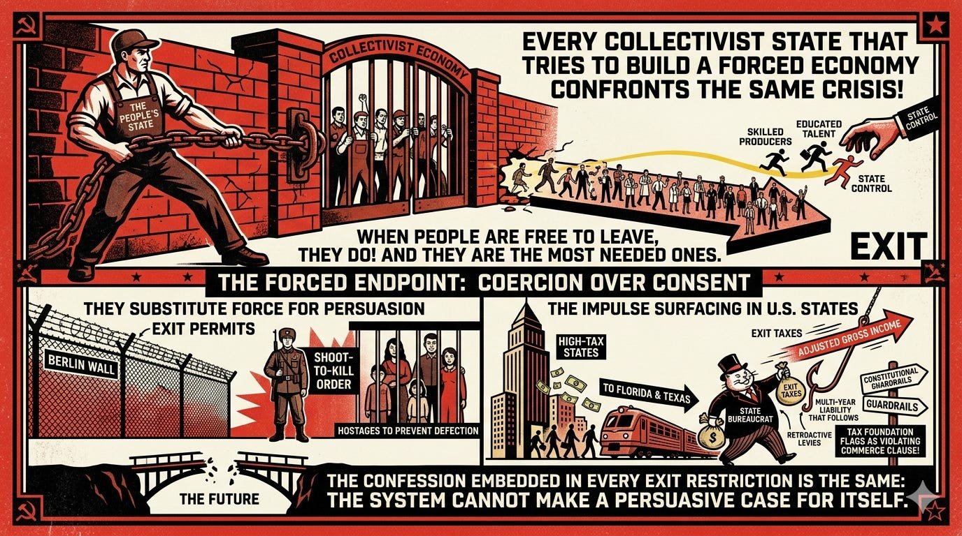 The Locked Gate: Why Collectivist States Cannot Afford to Let People Leave