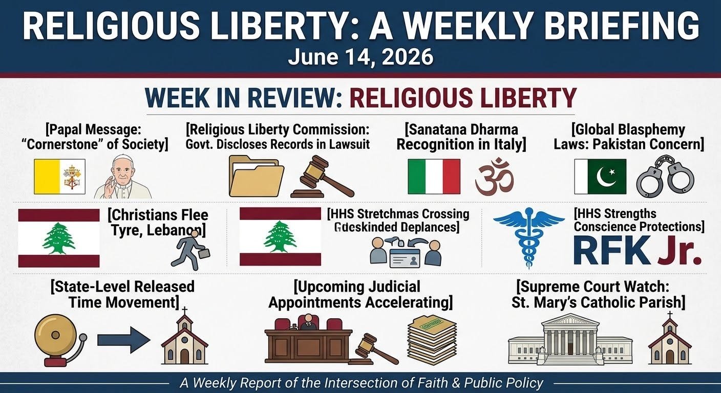 RELIGIOUS LIBERTY: A WEEKLY BRIEFING